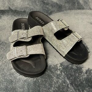 Women's Silver Slide Sandals